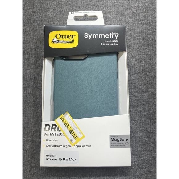 OtterBox Symmetry Cactus Leather MagSafe Case For iPhone 16 Pro Max‎ - Green - Picture 1 of 3